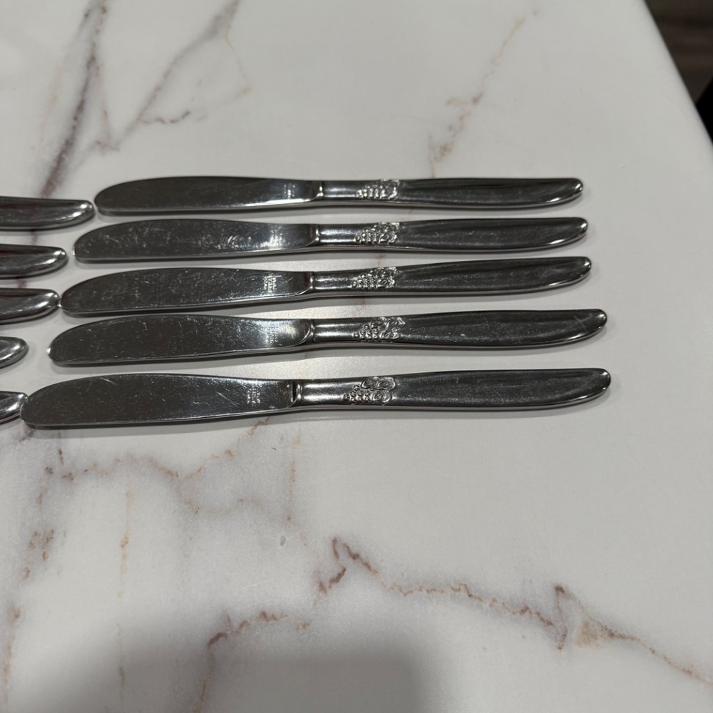 10 Piece Montgomery Ward MWCO Grape Stainless Steel Flatware - Picture 6 of 8